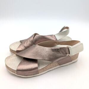Pikolinos Mahon Platform Sandals Women's Hook & Loop Stone Size US9-9.5
